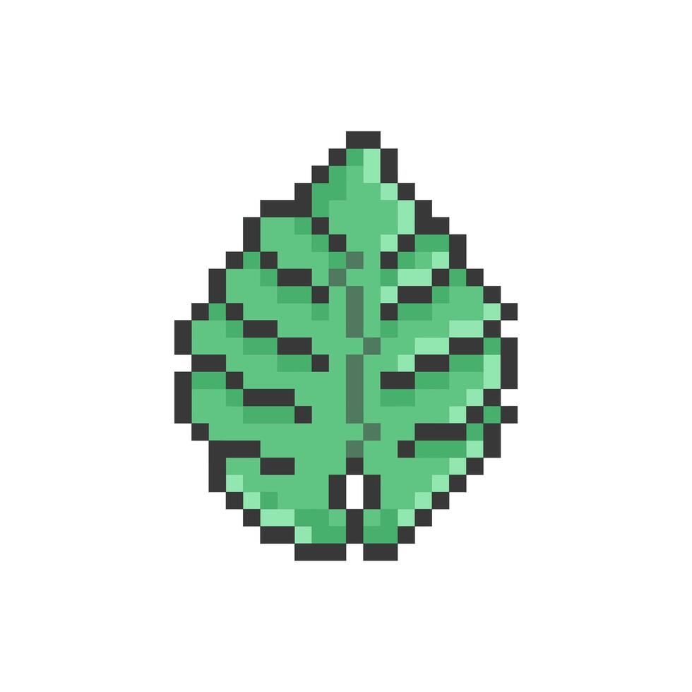 leaf pixel art for dynamic digital projects and designs. vector