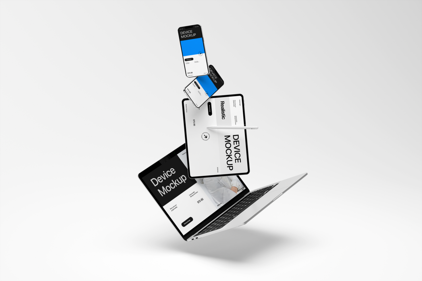 Floating Device Mockup for Modern Product Presentation psd