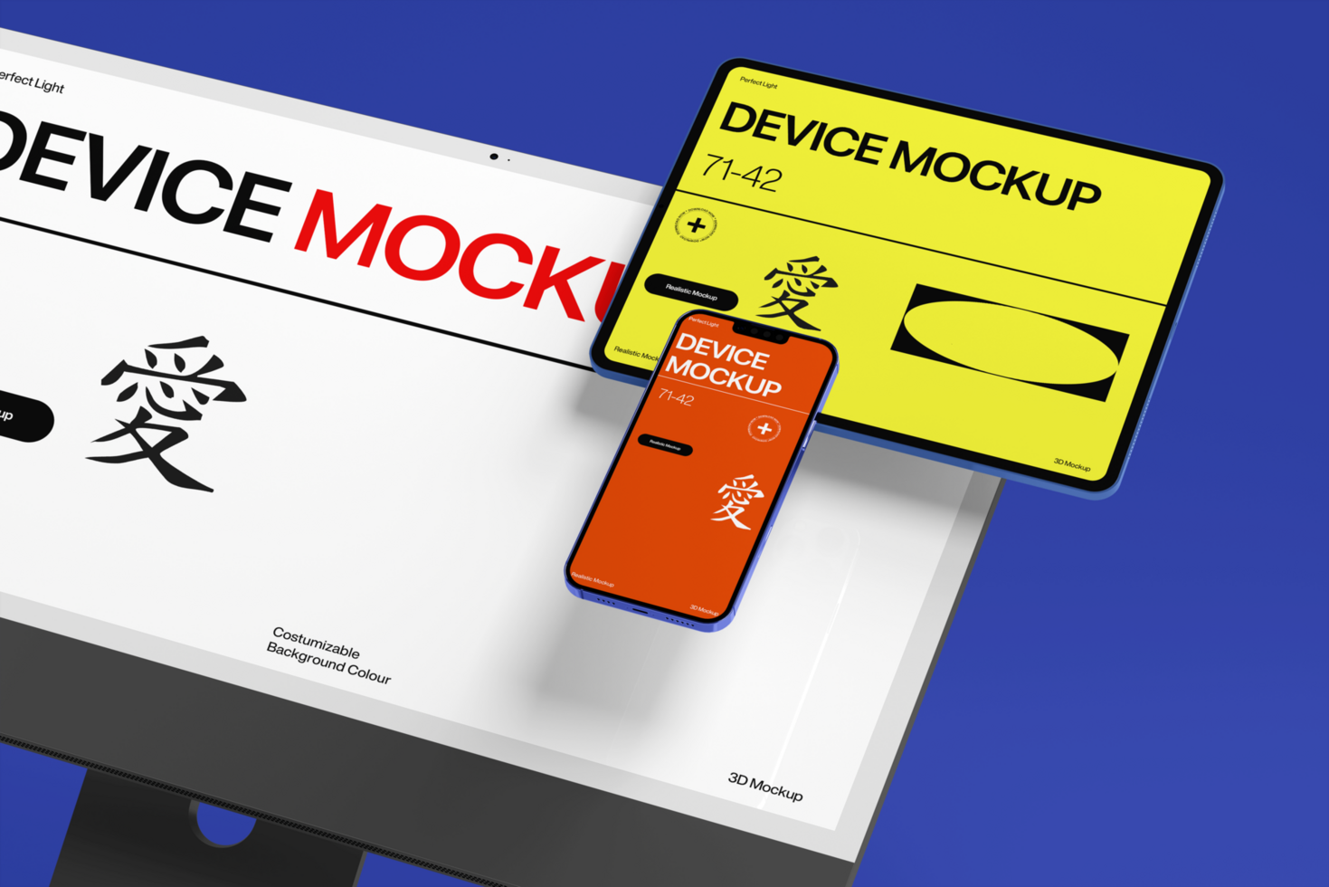 Realistic background and scene of this device mockup psd