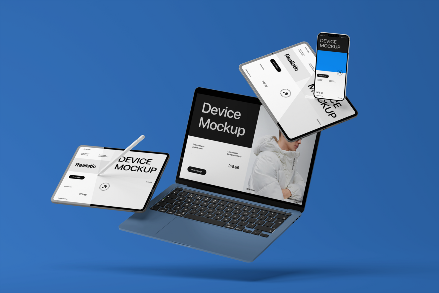 Digital realistic device mockup template psd