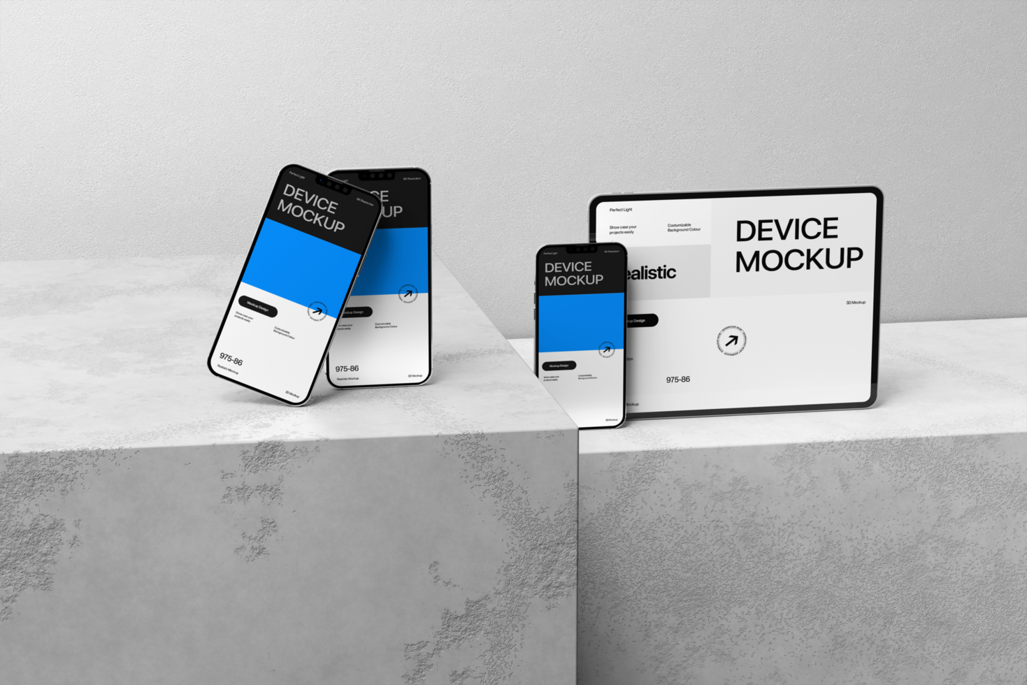 Elegant Device Mockup Template for Mobile and Tablet Displays psd