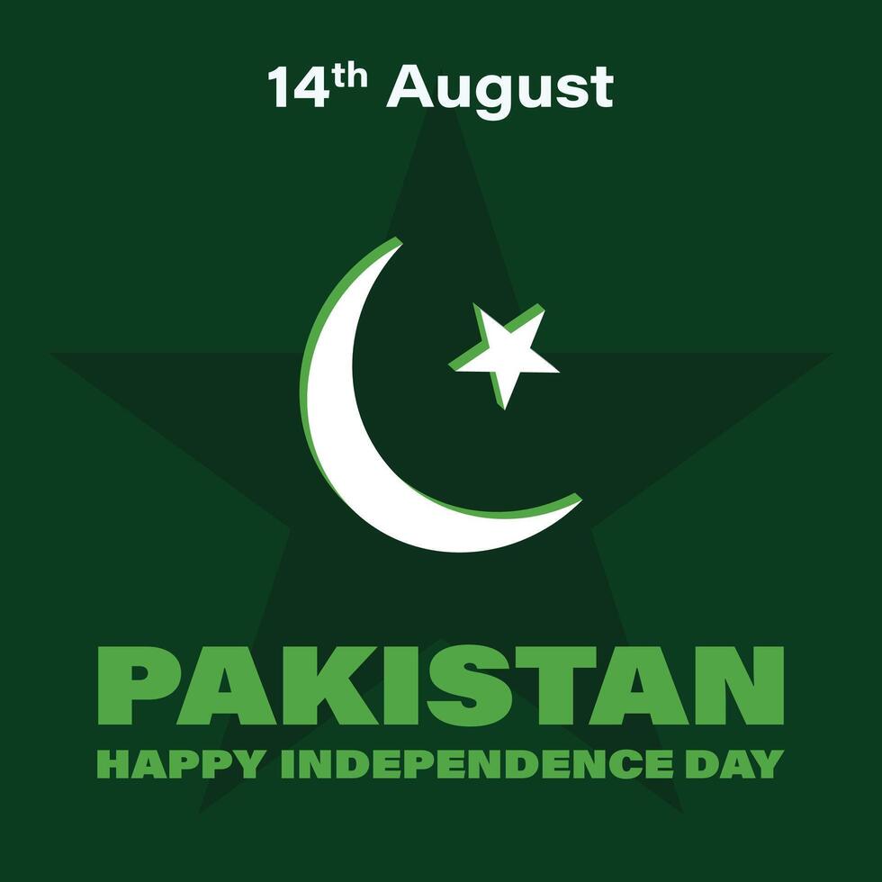 Happy independence day Pakistan. Abstract illustration. Poster, banner ,badge, template design for social media vector