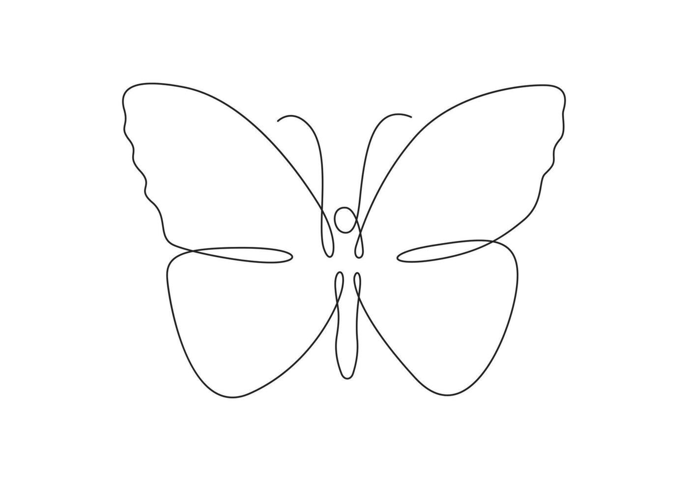 Butterfly continuous one line drawing premium illustration vector