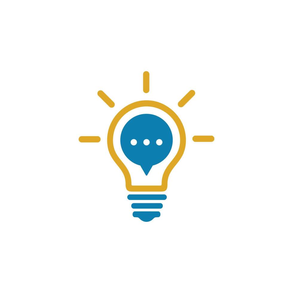 Bulb Talk logo icon design vector