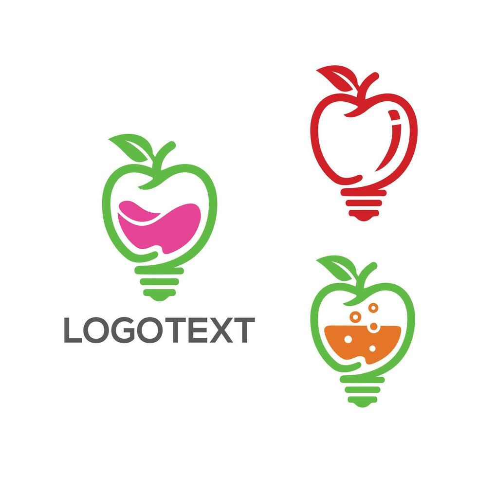 Apple Bulb Logo icon design vector