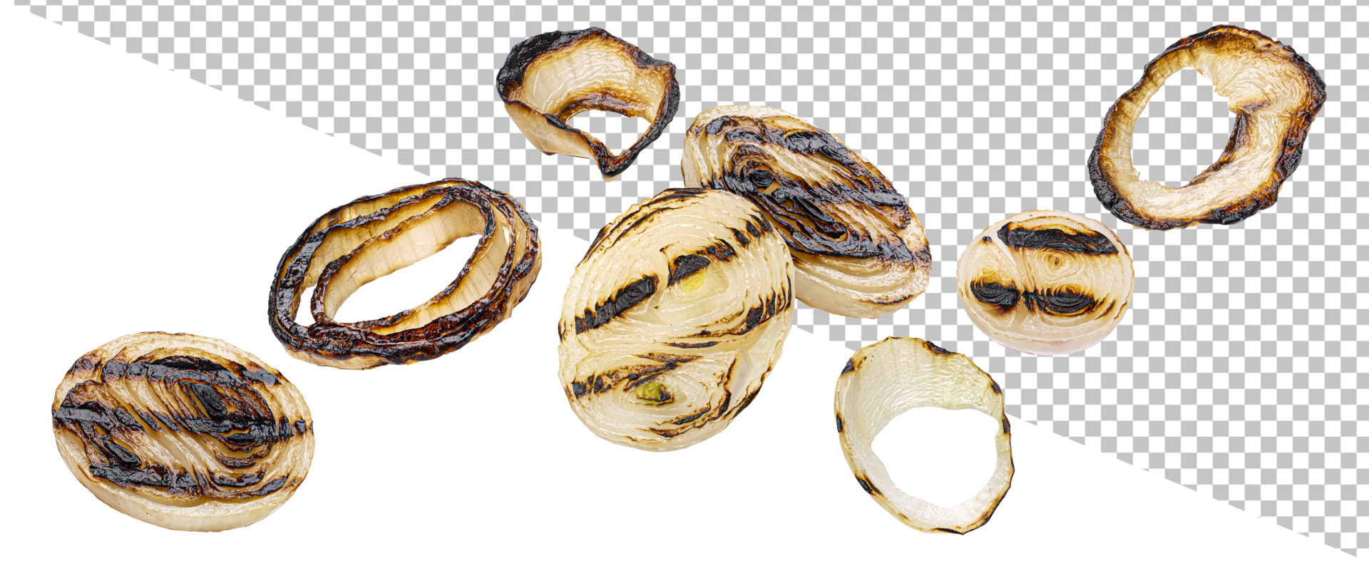 Grilled onion isolated on white background psd