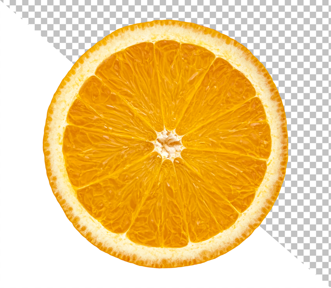 Orange slice isolated on white background, top view psd