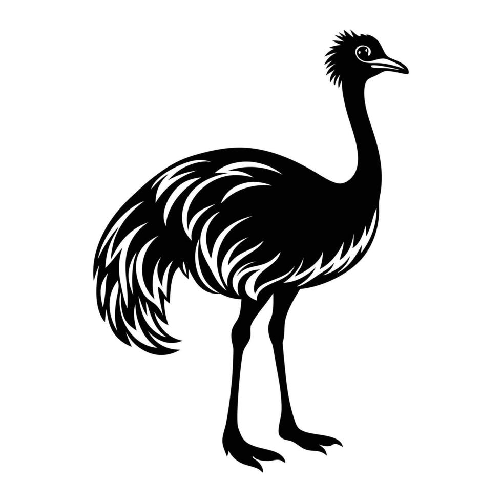 Emu Silhouette Artistic Nature Design vector