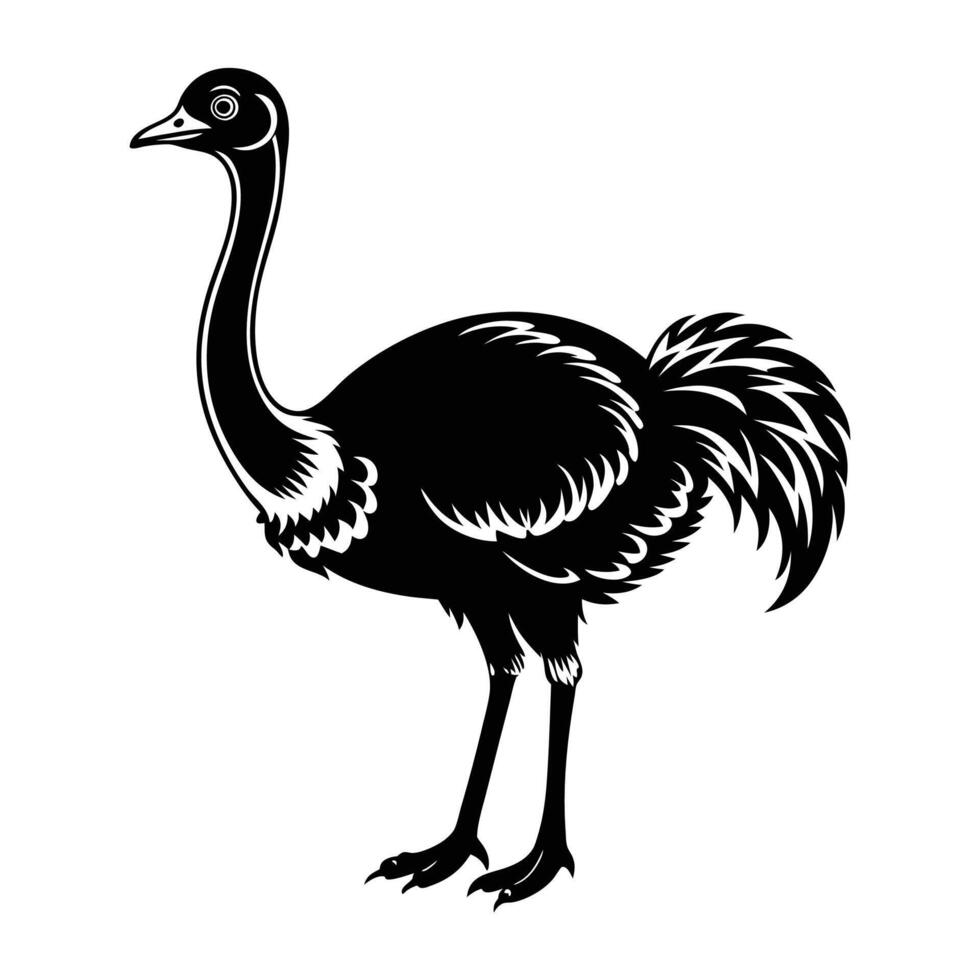 Emu Silhouette Artistic Nature Design vector