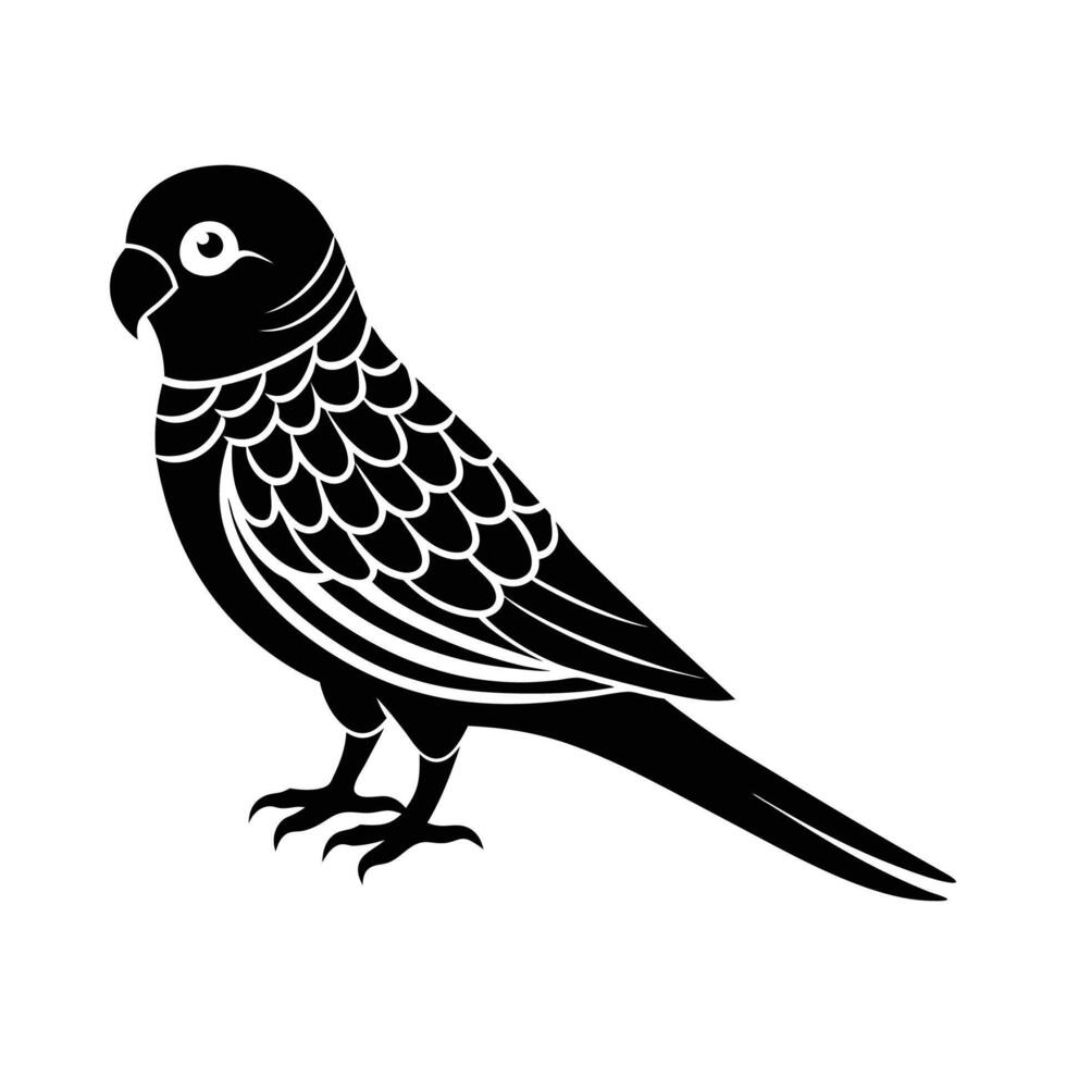 Parakeet Bird Silhouette Illustration vector