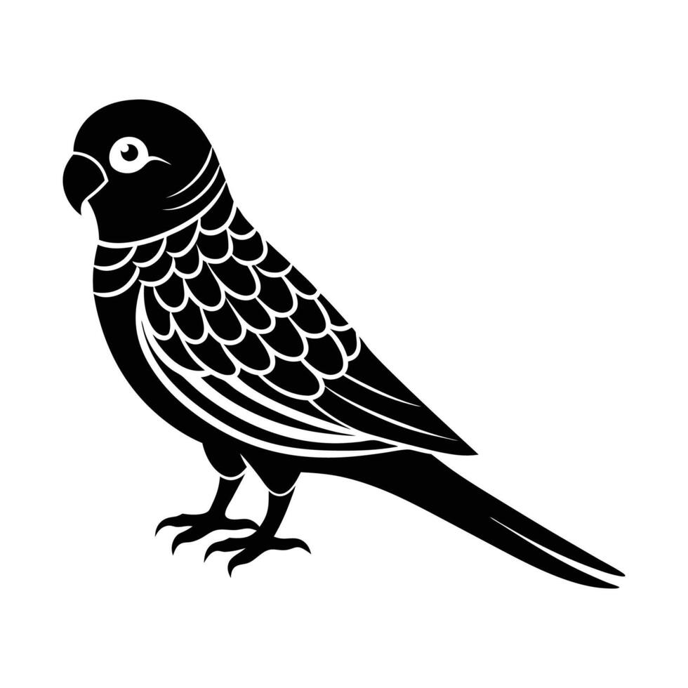 Parakeet Bird Silhouette Illustration vector