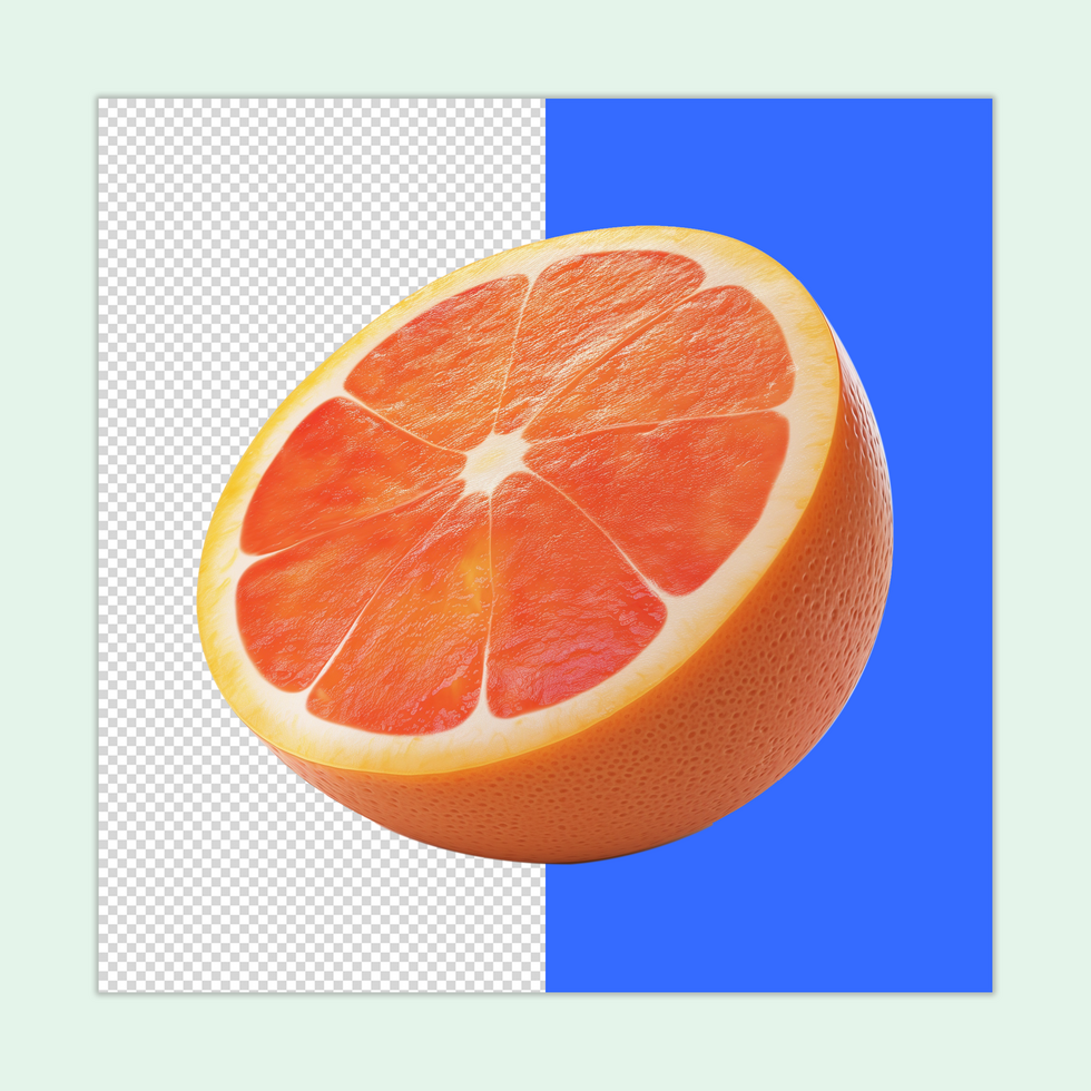 A Healthy Grapefruit Slice isolated on a transparent background psd