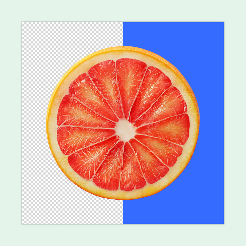 A Healthy Grapefruit Slice isolated on a transparent background psd