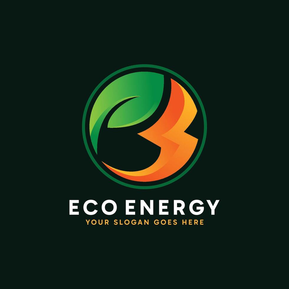 Eco Energy logo design. Abstract Green leaf combined with lightning logo concept. Creative environment logo idea. vector