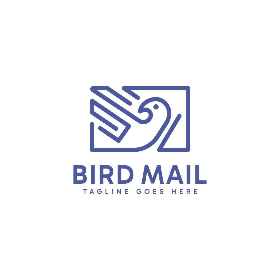 Bird and envelope paper combination logo icon symbol design. vector