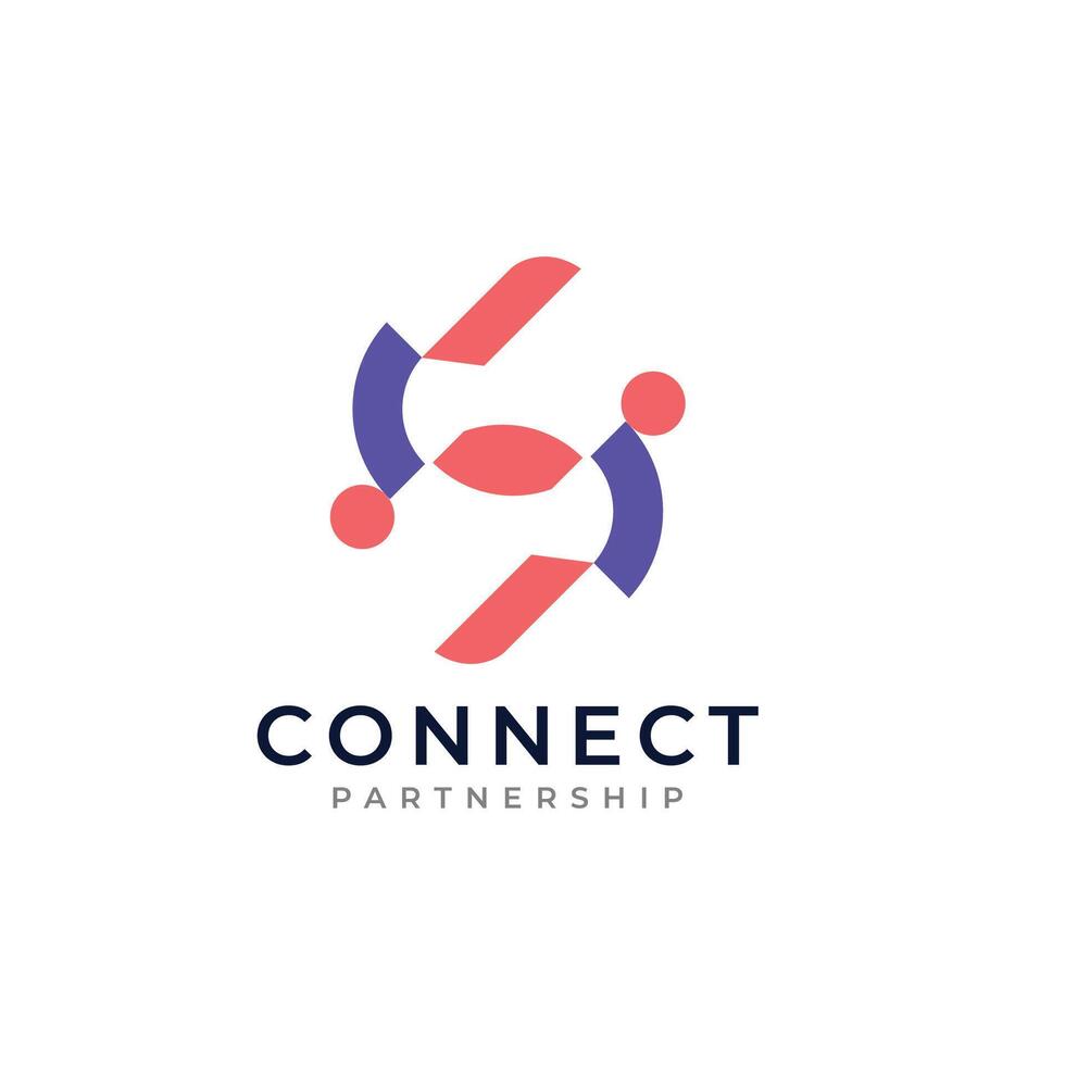 Abstract initial letter s connection partnership logo symbol logo design. vector