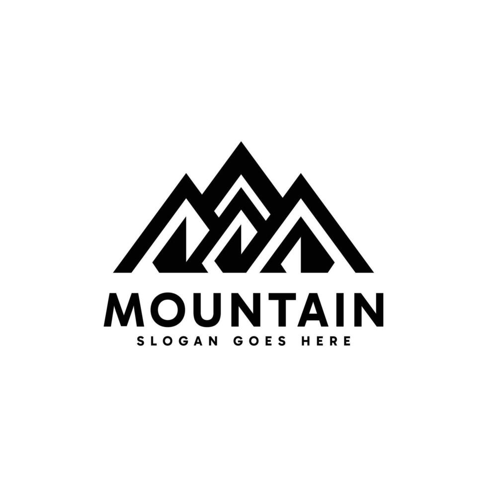 Abstract mountain logo design with minimalist geometric shape concept. vector