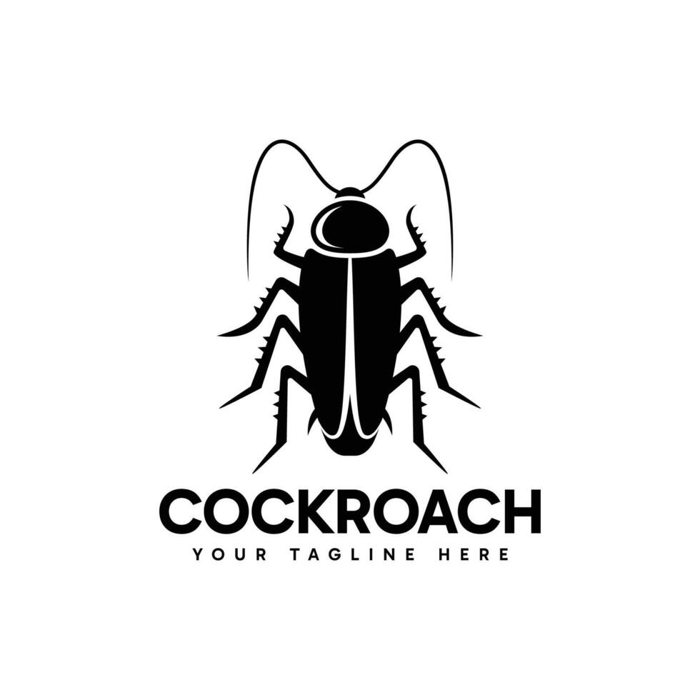 Abstract cockroach logo design with minimalist concept. vector