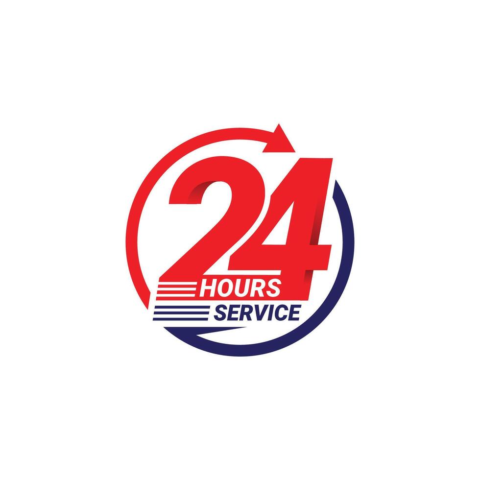 24 Hours Service logo symbol icon design illustration. vector