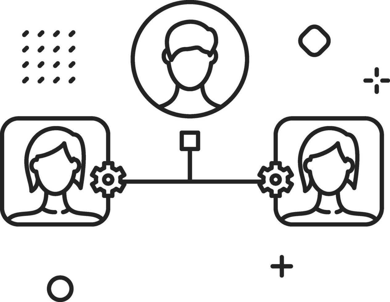 Business icon outline style detailed in black color vector