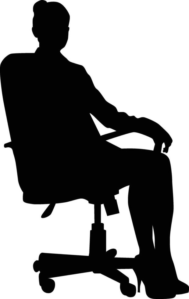 People sitting silhouette illustration. Person pose while sit down vector