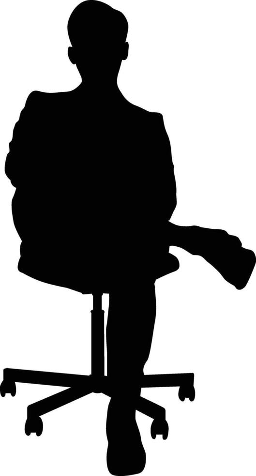 People sitting silhouette illustration. Person pose while sit down vector