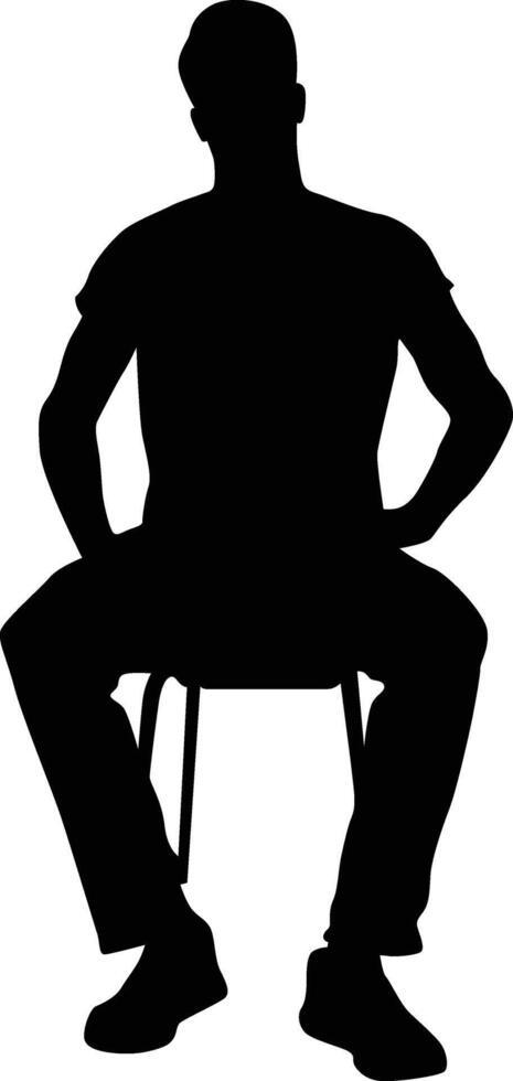 People sitting silhouette illustration. Person pose while sit down