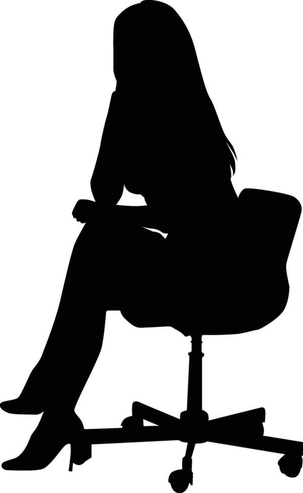 People sitting silhouette illustration. Person pose while sit down vector