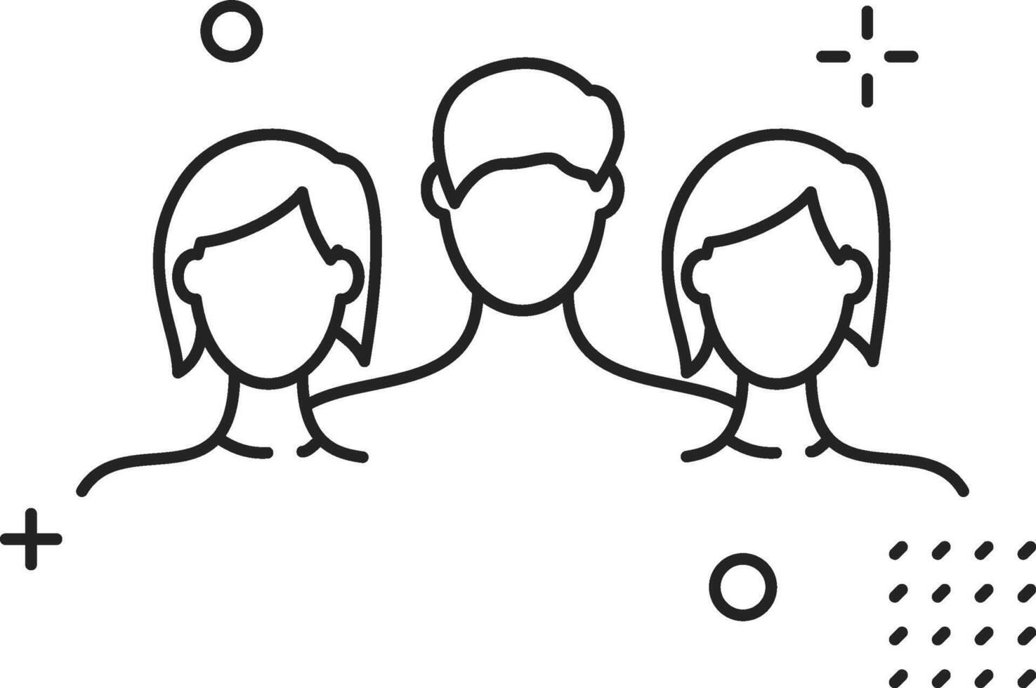 Business icon outline style detailed in black color vector
