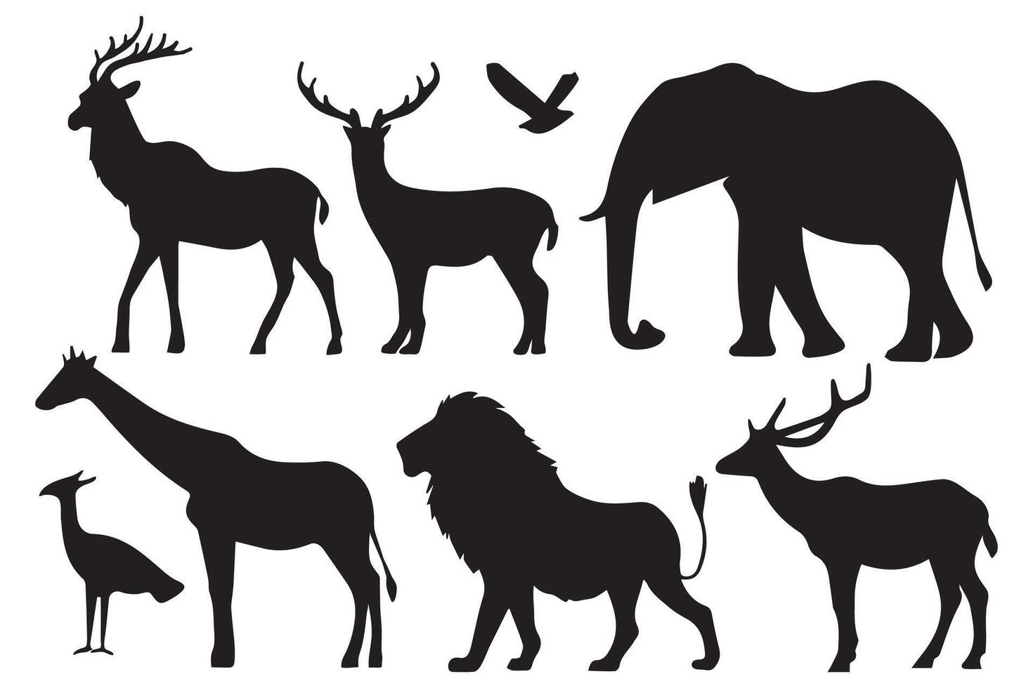 Animal silhouette collections in wildlife vector