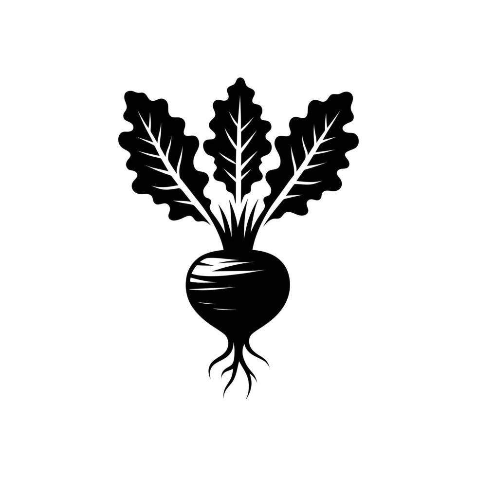Intricate Beetroot Silhouette Art for Agriculture and Nutrition Projects vector