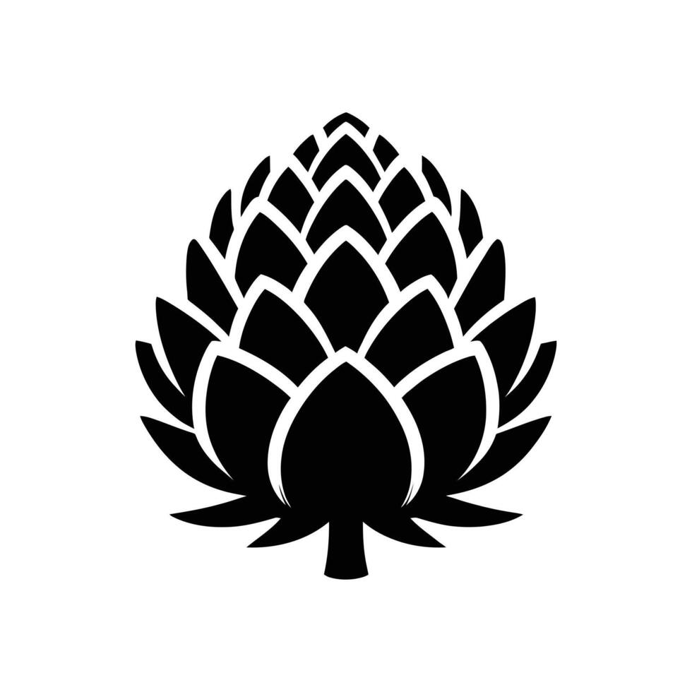 Elegant Artichoke Silhouette - Detailed Image for Food and Garden Design vector
