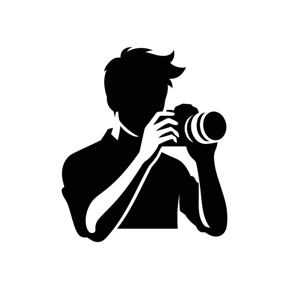 Capture the Spirit of World Photography Day High-Quality Photographer Silhouette for Visual Storytelling vector