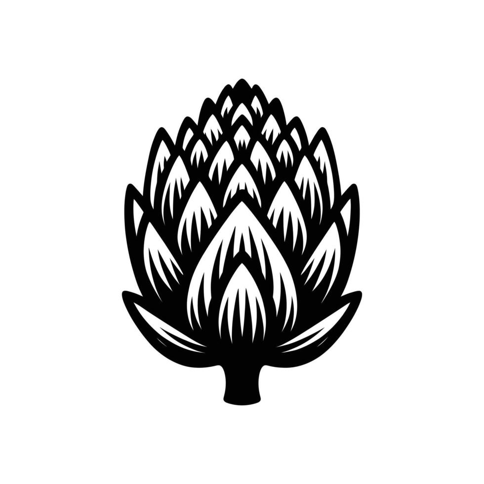 Elegant Artichoke Silhouette - Detailed Image for Food and Garden Design vector