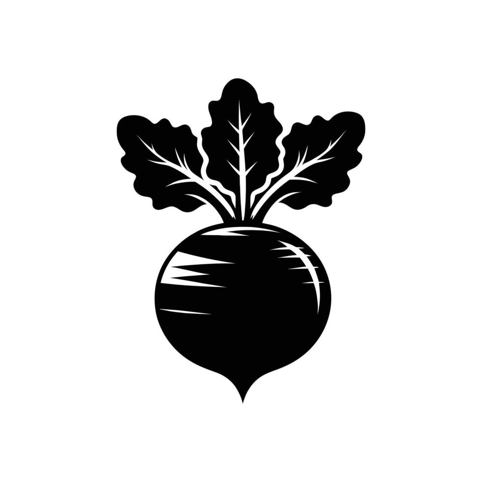 High-Quality Beetroot Silhouette Graphic Perfect for Organic Food and Health Designs vector