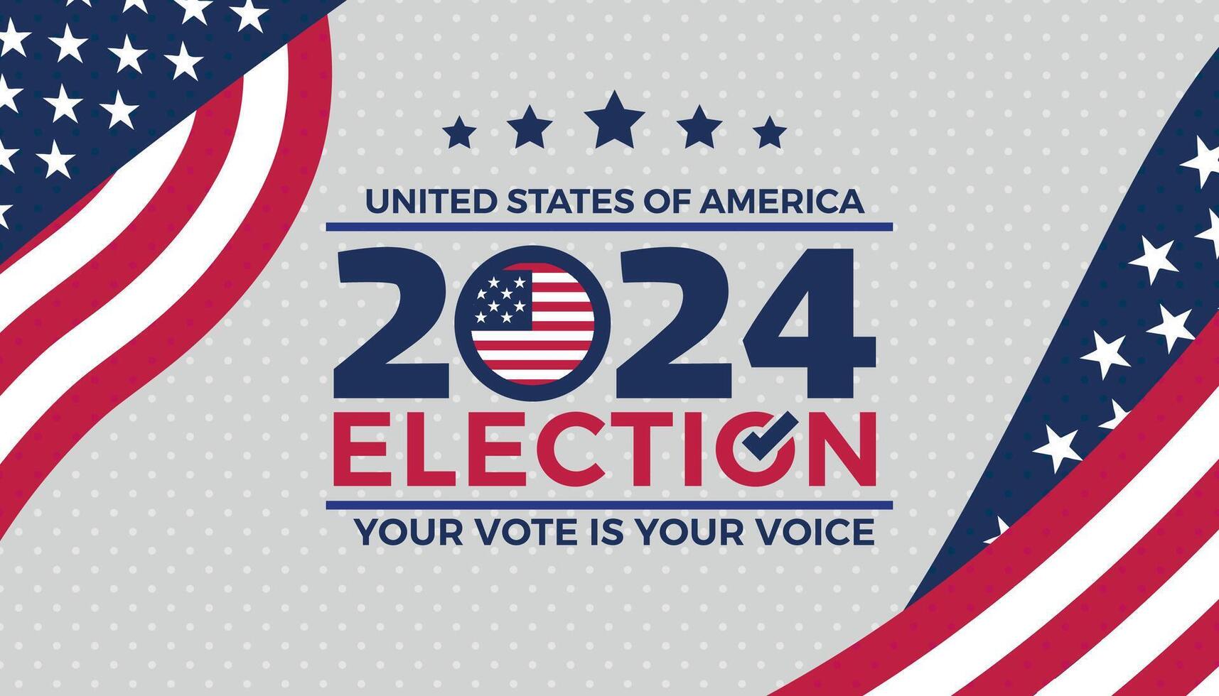Election day. Vote 2024 in USA, banner design. vector