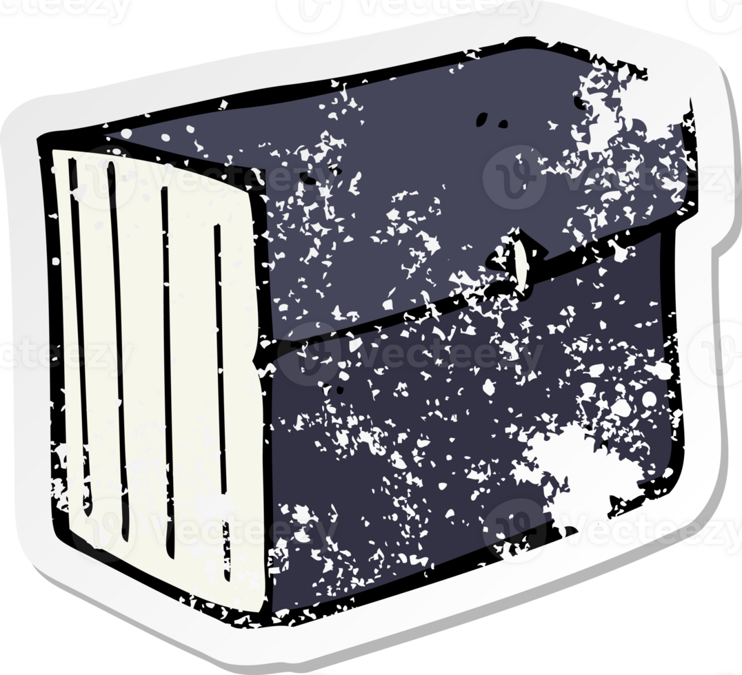 retro distressed sticker of a cartoon business files drawing png