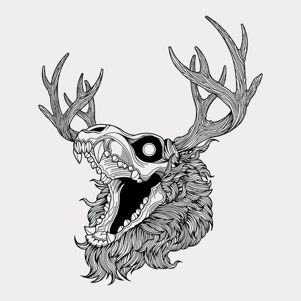 Deer elk demon monster mythology vector