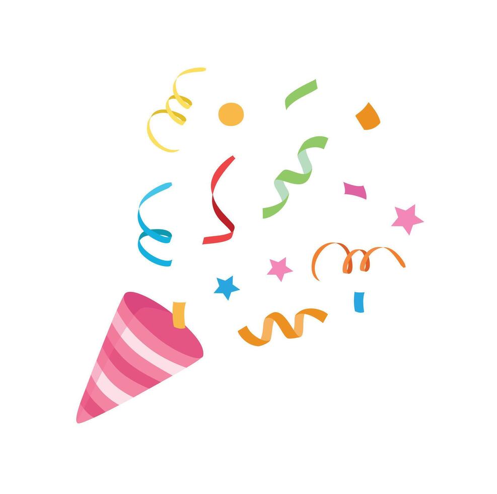 Confetti . Party element. Birthday party accessories. Flat in cartoon style isolated on white background. vector