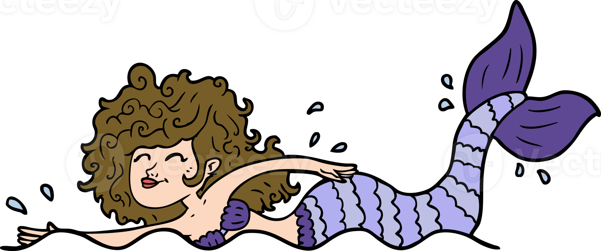 cartoon mermaid drawing png
