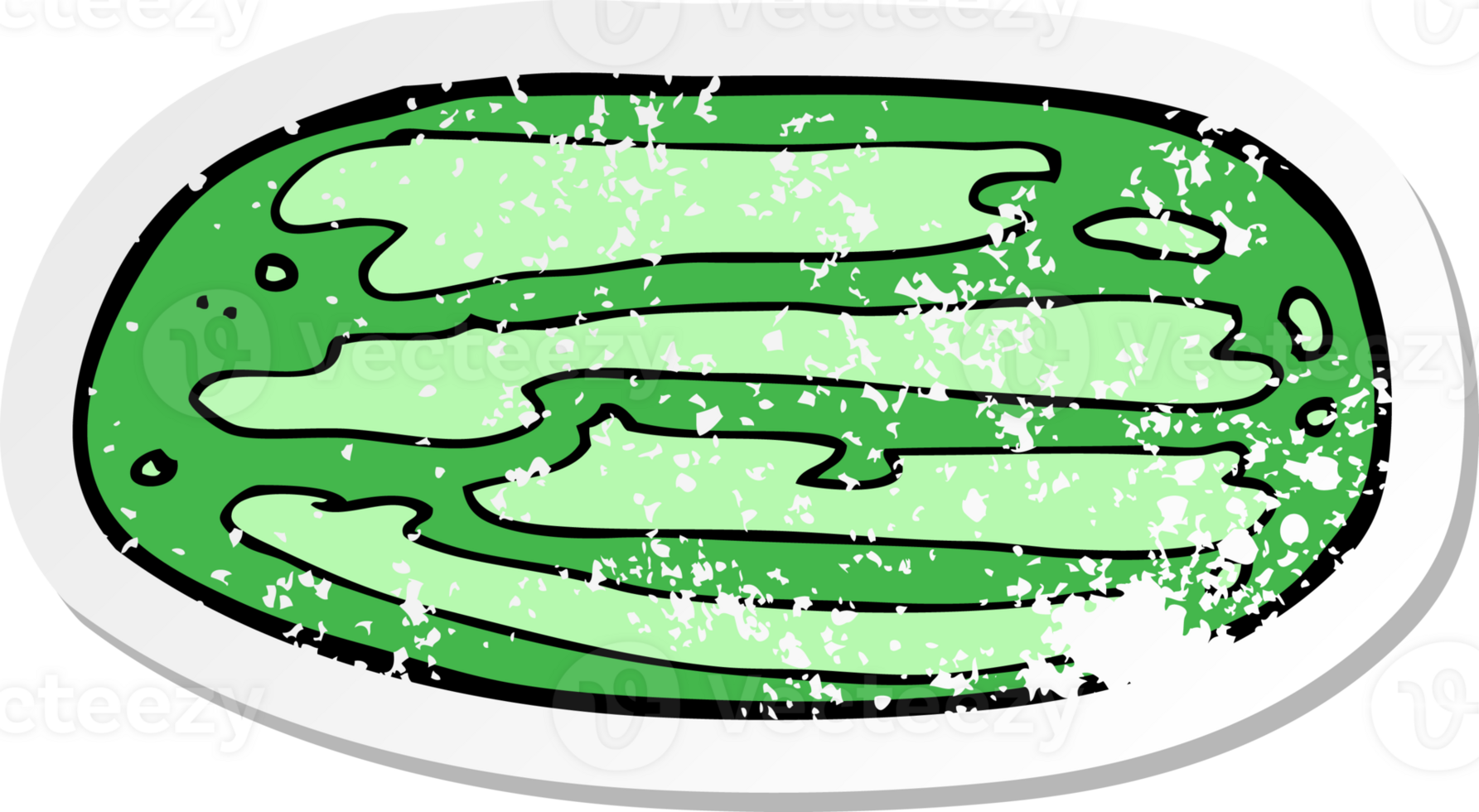 retro distressed sticker of a cartoon watermelon drawing png
