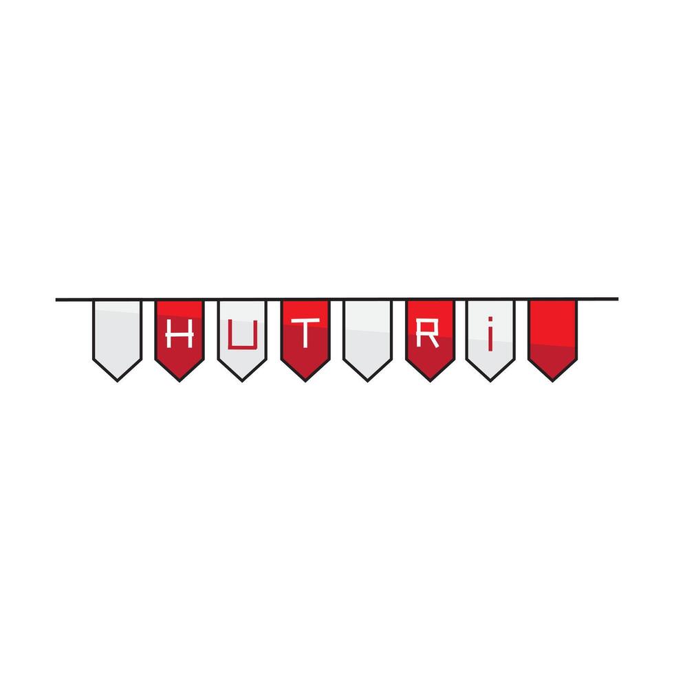 Festive bunting flags of Indonesian Independence day vector