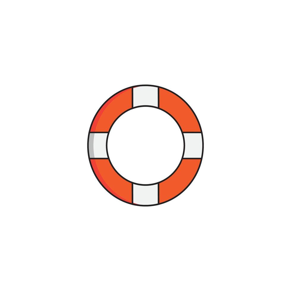 rescue buoy on the beach on a white background vector