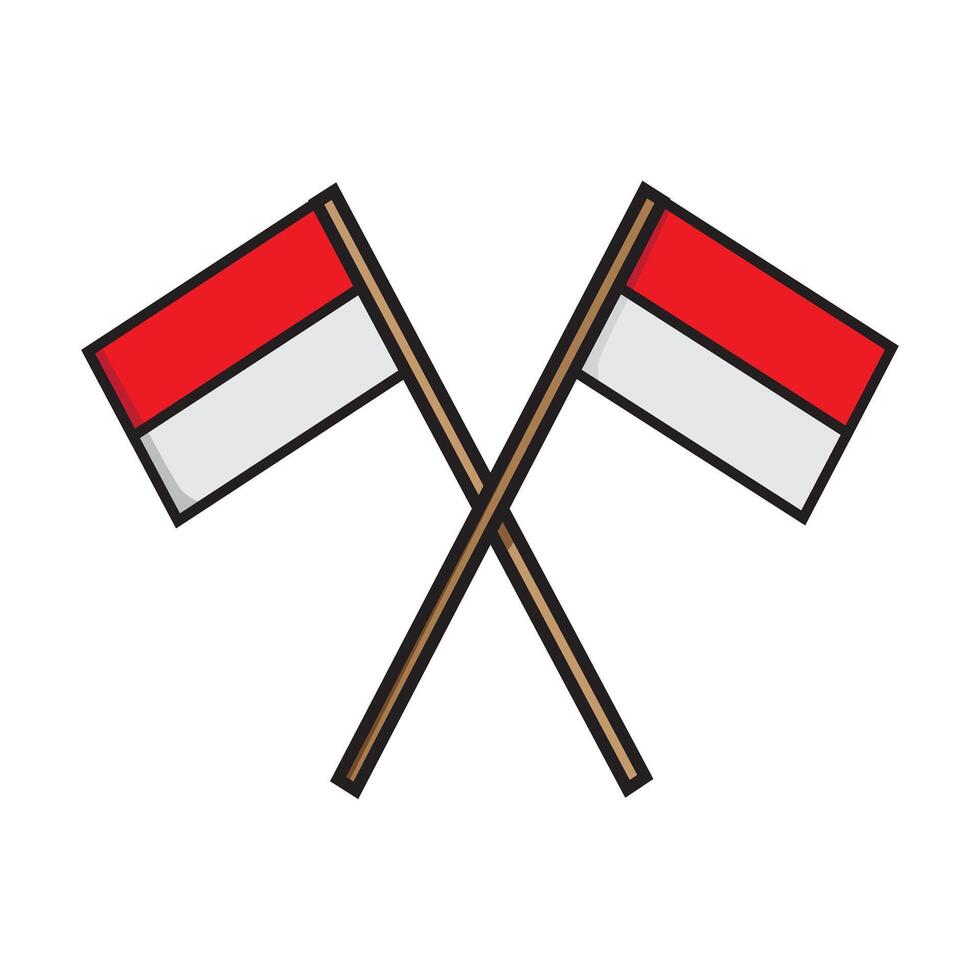 Indonesia's national flag is crossed vector