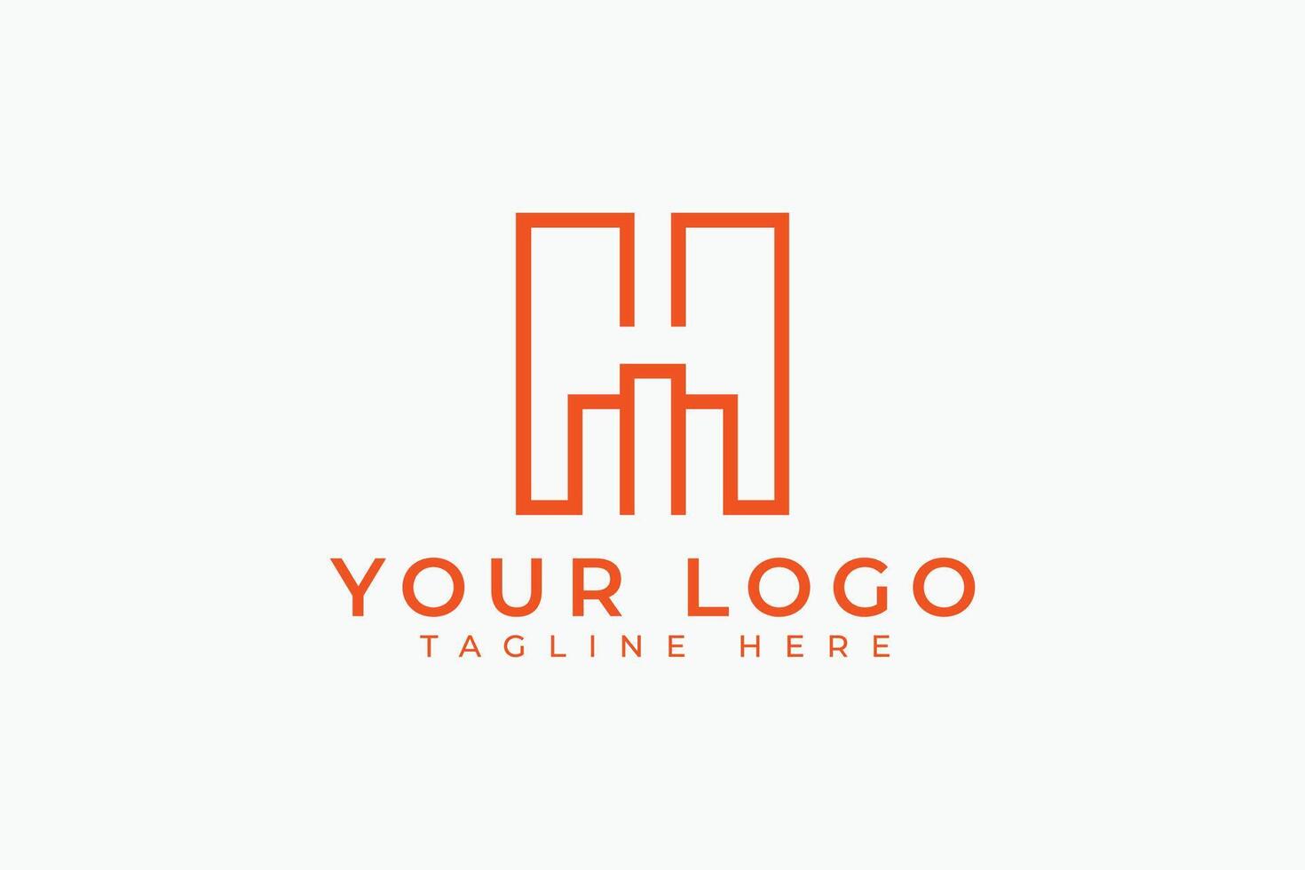 Letter H Real Estate Logo. Geometric Monogram Logotype Concept. Typography Brand, Business related with Construction, Architecture, Building, House, Home, Apartment, Architecture, Construction, Resort vector