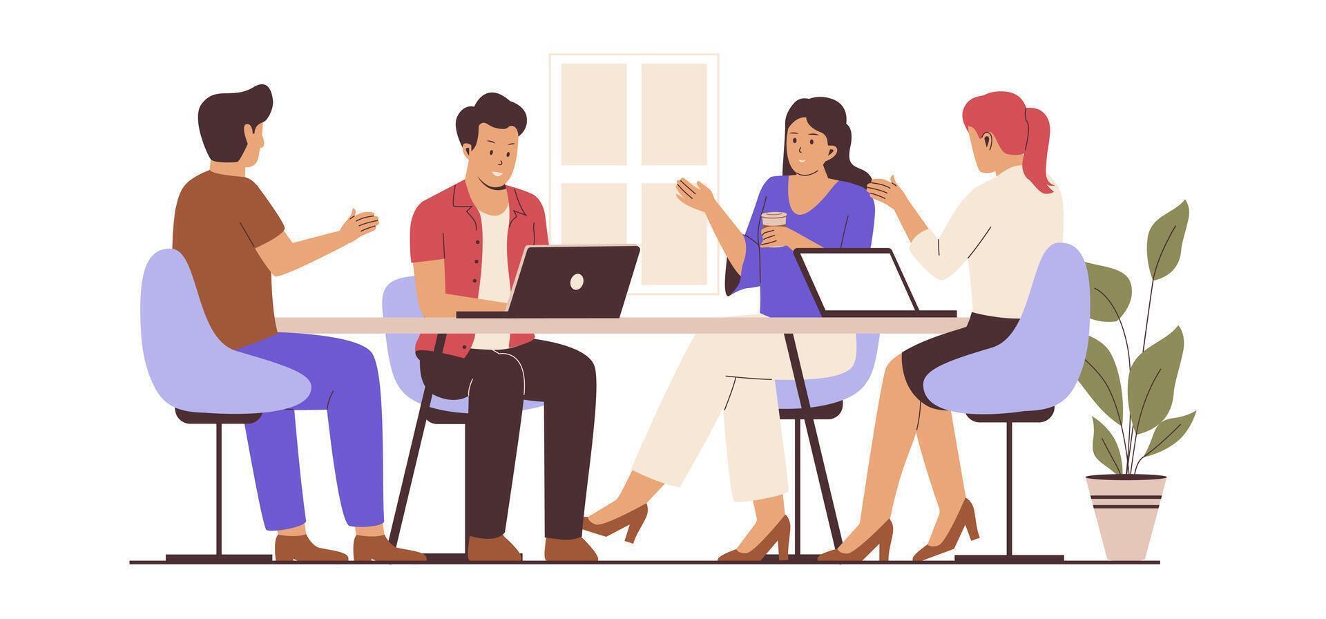 Business team meeting illustration concept vector