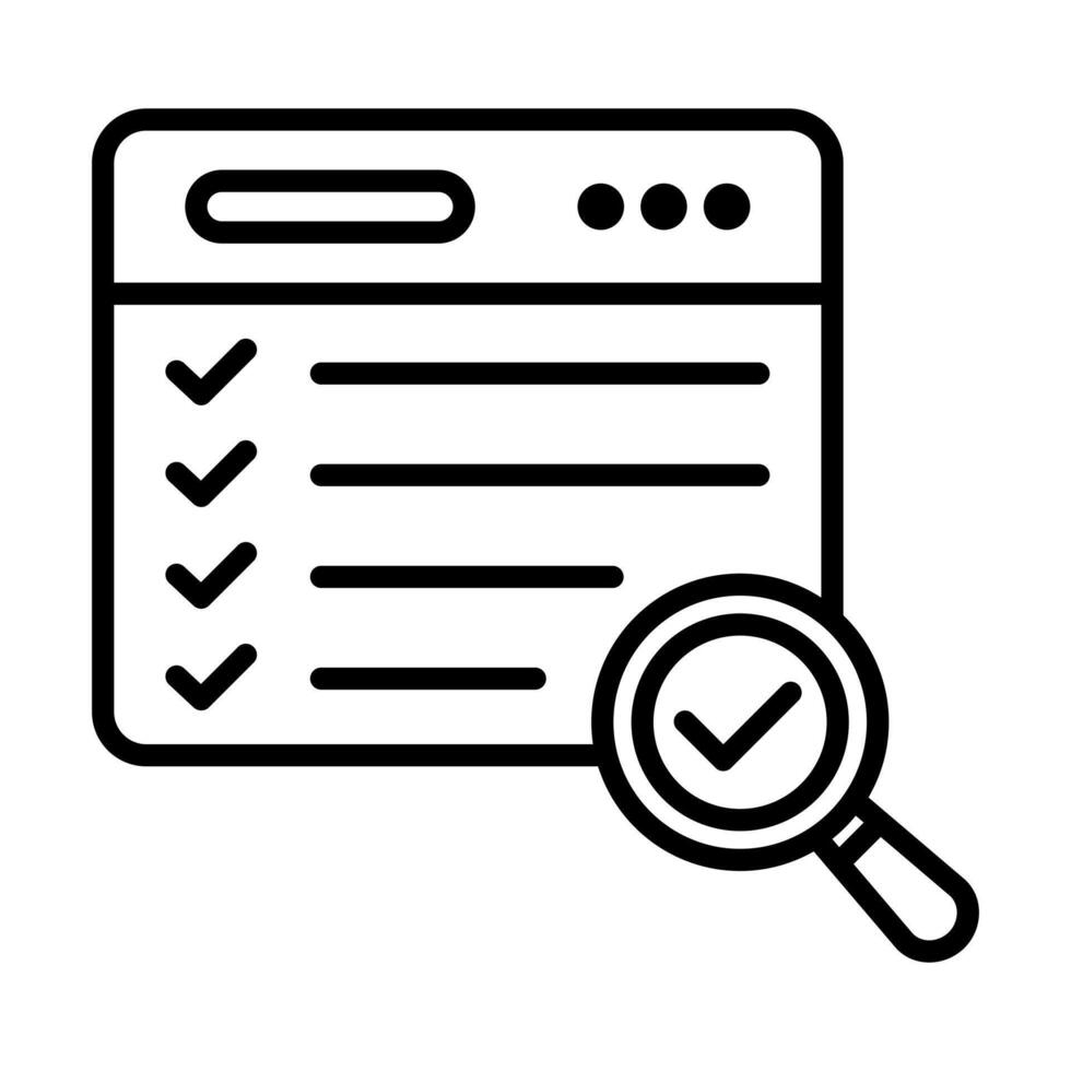 SEO Audit icon line illustration vector