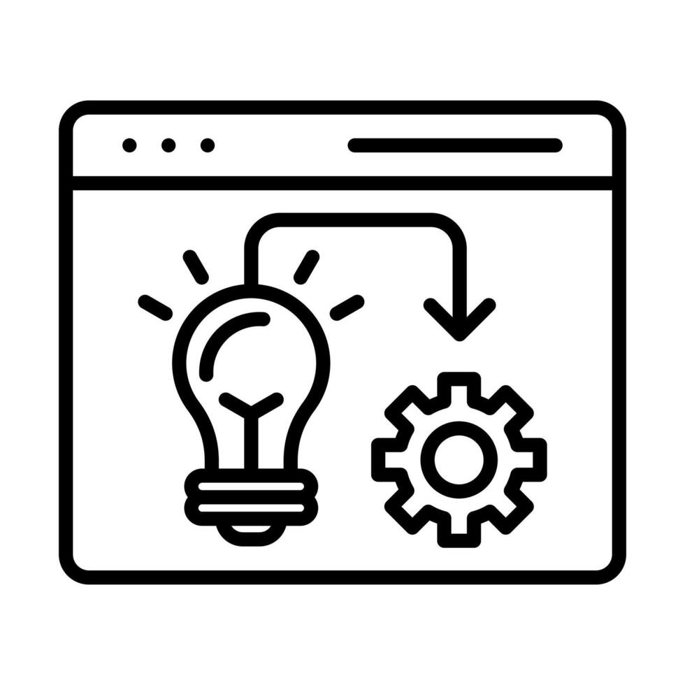SEO Implementation icon line illustration vector