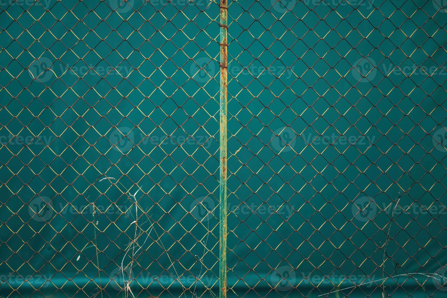 Old rusty chain link fence pattern as design element photo