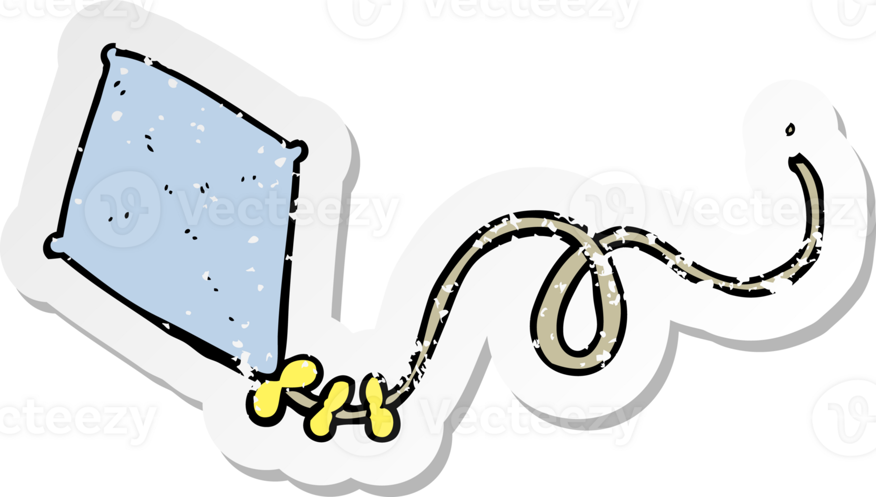 retro distressed sticker of a cartoon kite drawing png